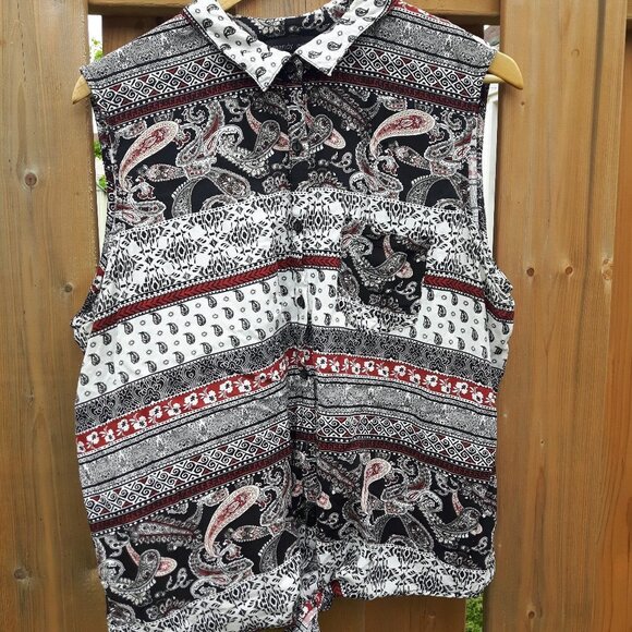 Mandy Evans Paisley tie Top XL Cowgirl top - Picture 1 of 6